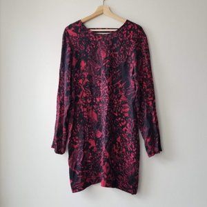 & Other Stories Sz 12 Dress Open Back Red Black